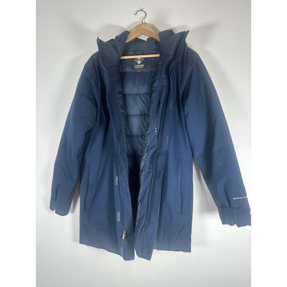 Columbia Mens Blizzard Fighter OmniTech Jacket Navy Blue Insulated Medium - Picture 5 of 10